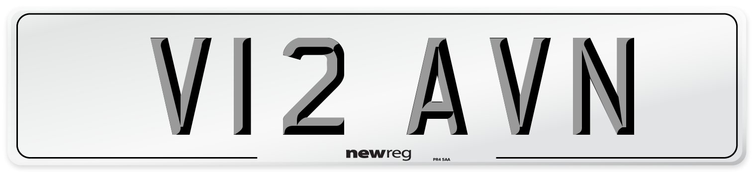 V12 AVN Number Plate from New Reg